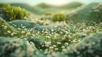 Pink camellia felt field illustration poster background