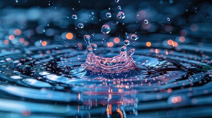 water paint with a plain background and has a space using a water drop themed space 4 AI Generative