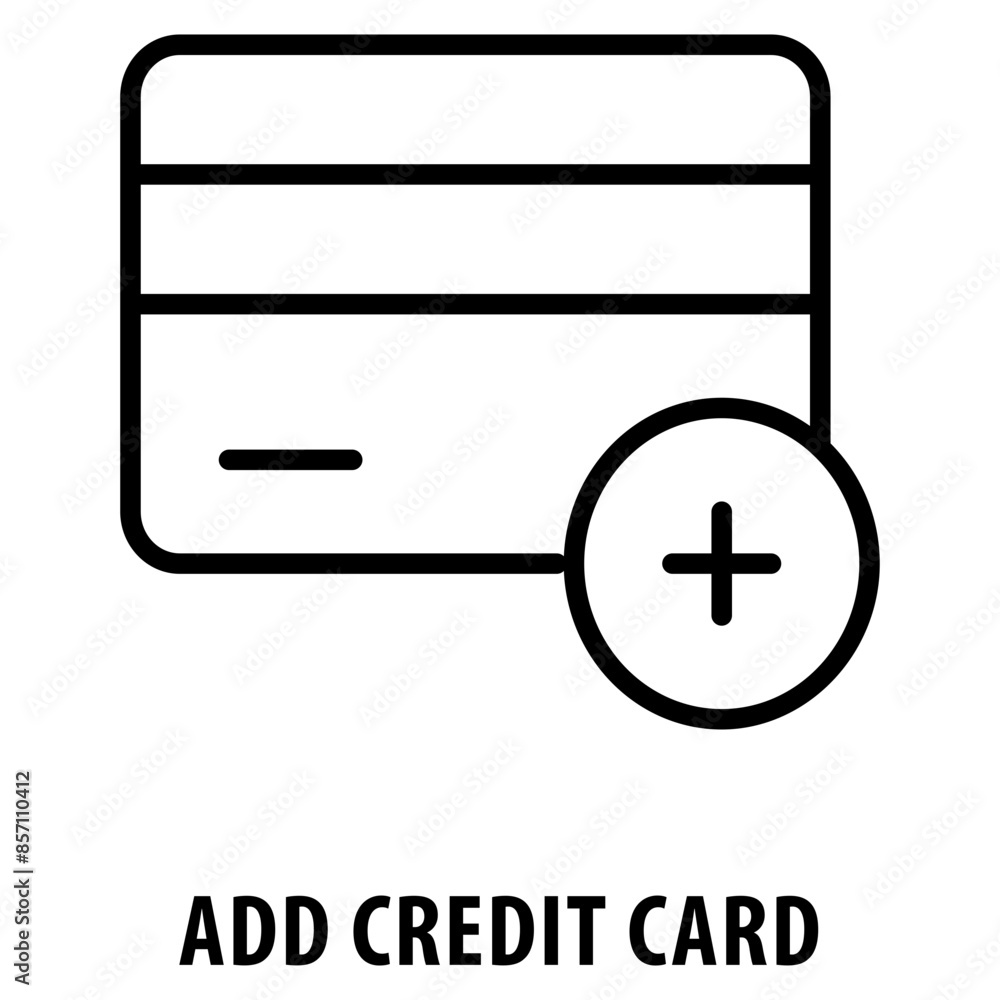 Poster add credit card icon simple and easy to edit for your design elements