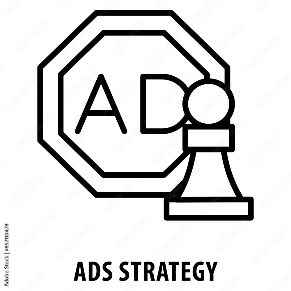 Aufkleber ads strategy icon simple and easy to edit for your design elements
