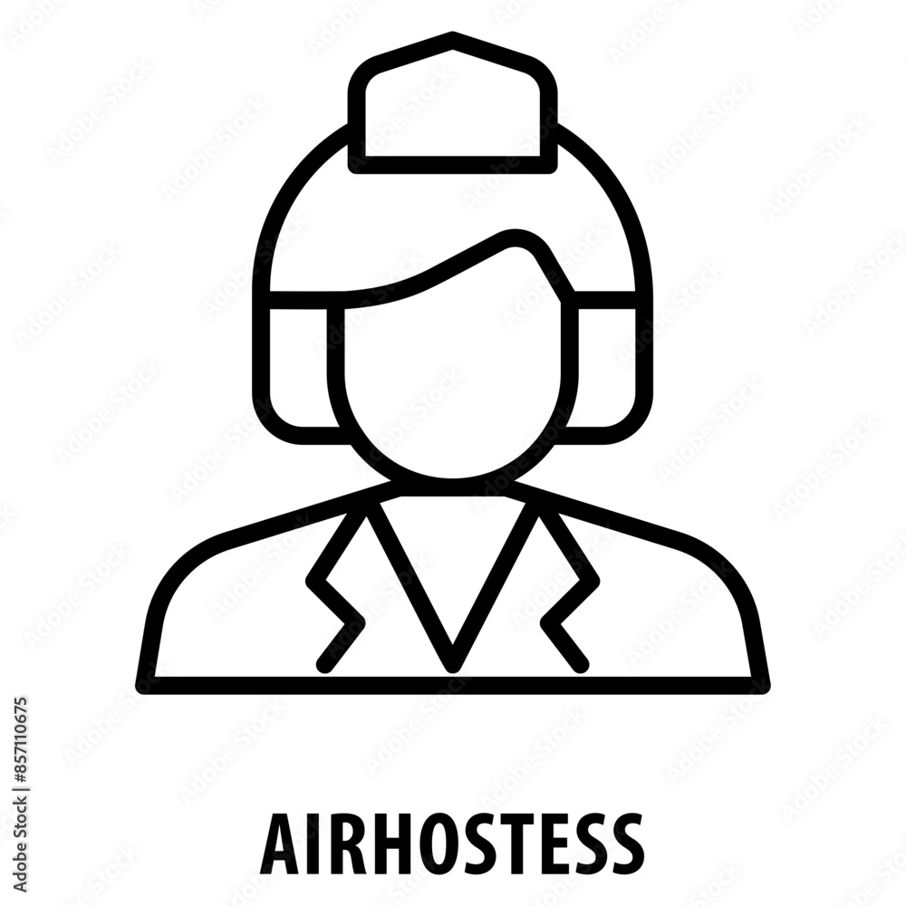 Poster airhostess icon simple and easy to edit for your design elements