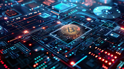 Fototapeta premium Cryptocurrency wallet interface futuristic style high resolution 