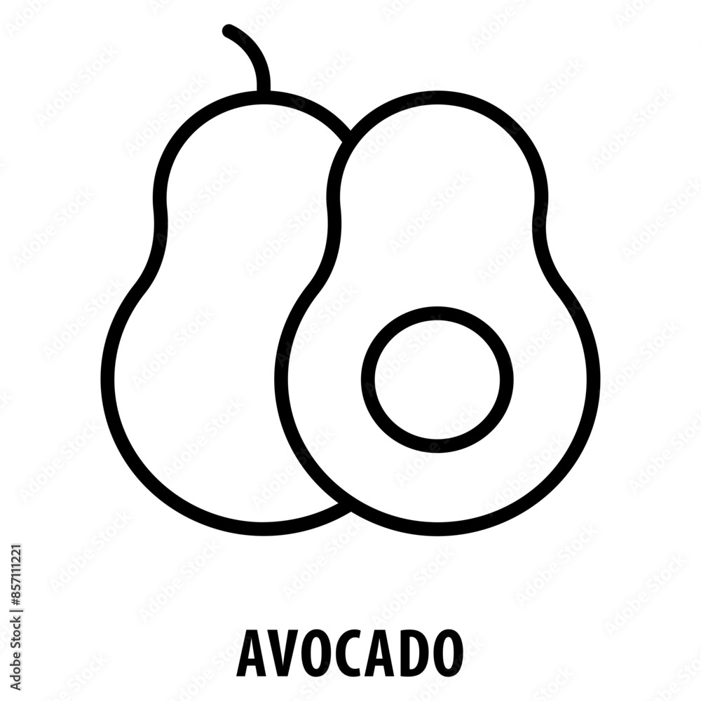Aufkleber avocado icon simple and easy to edit for your design elements