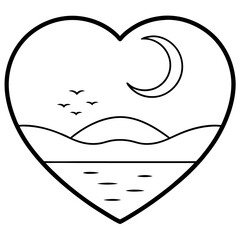 Sweet Hearts Outline For Coloring Pages