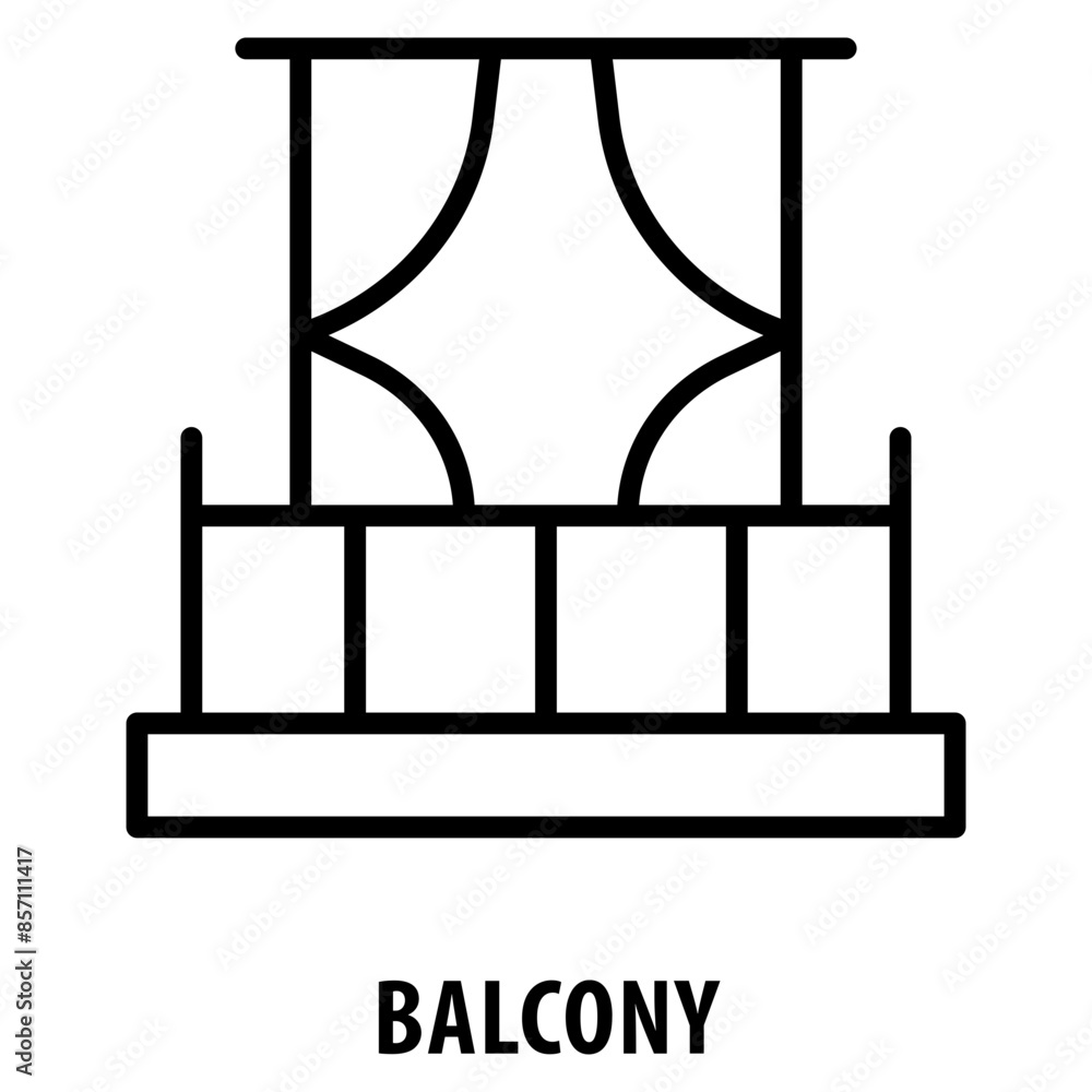 Poster balcony icon simple and easy to edit for your design elements