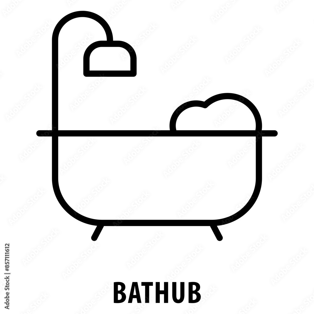 Poster bathub icon simple and easy to edit for your design elements