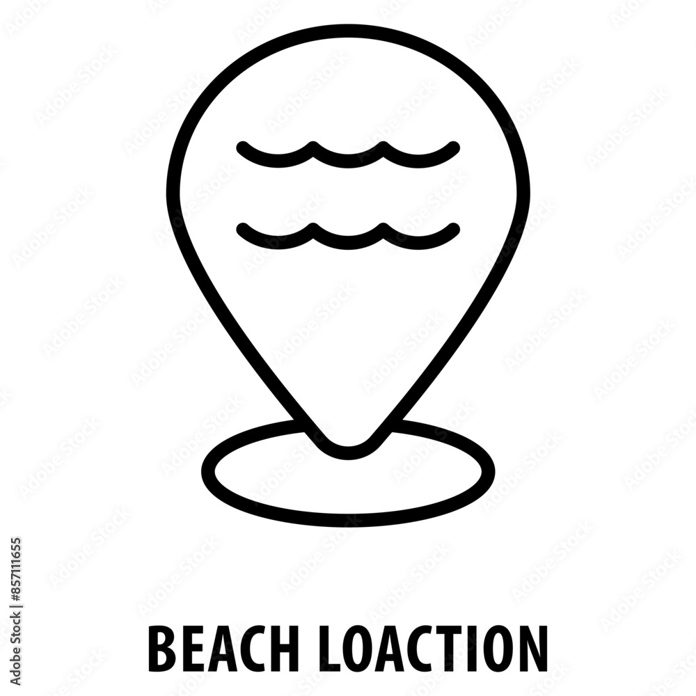Poster beach loaction icon simple and easy to edit for your design elements