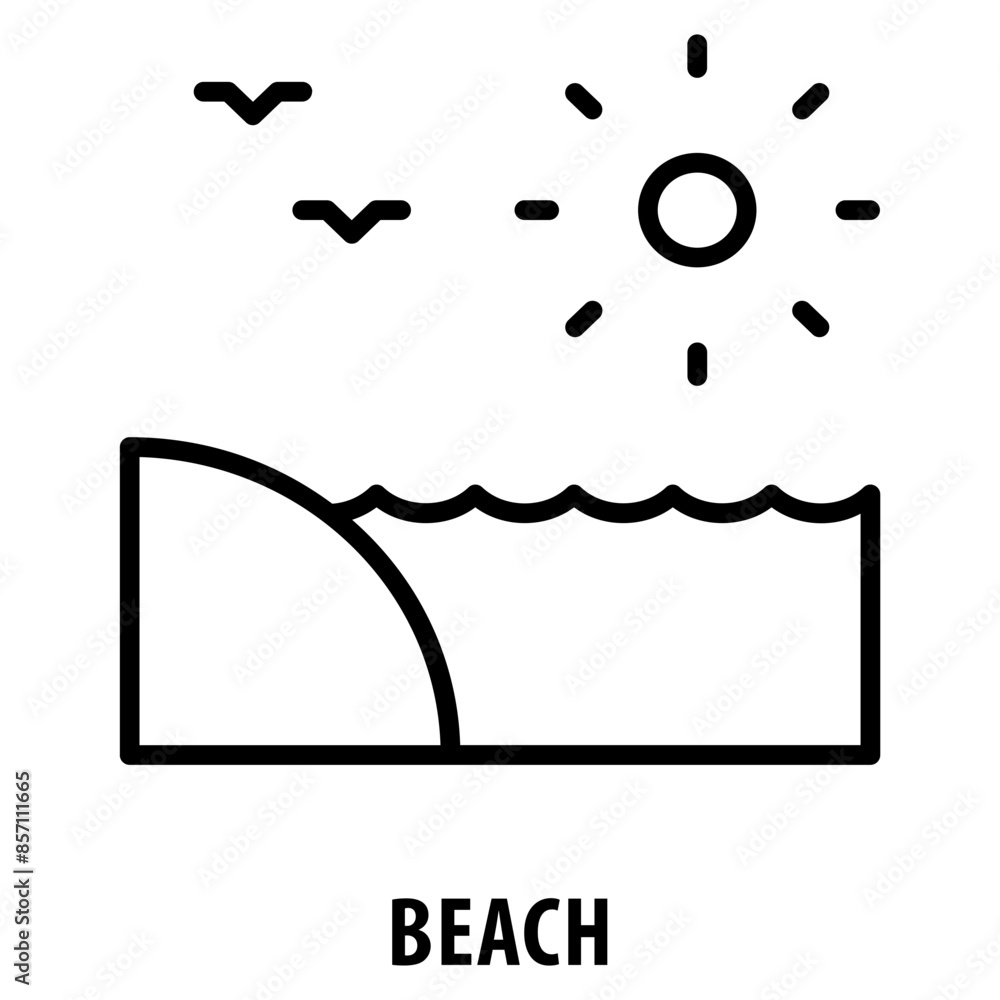 Poster beach icon simple and easy to edit for your design elements