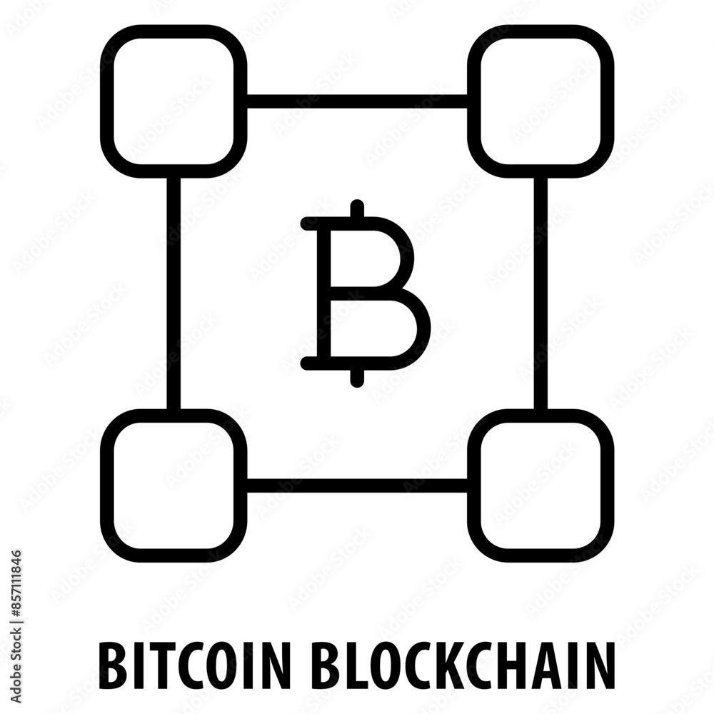 Poster bitcoin blockchain icon simple and easy to edit for your design elements