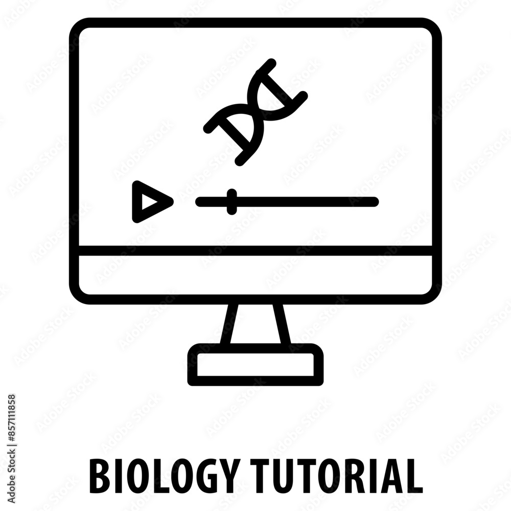 Poster biology tutorial icon simple and easy to edit for your design elements