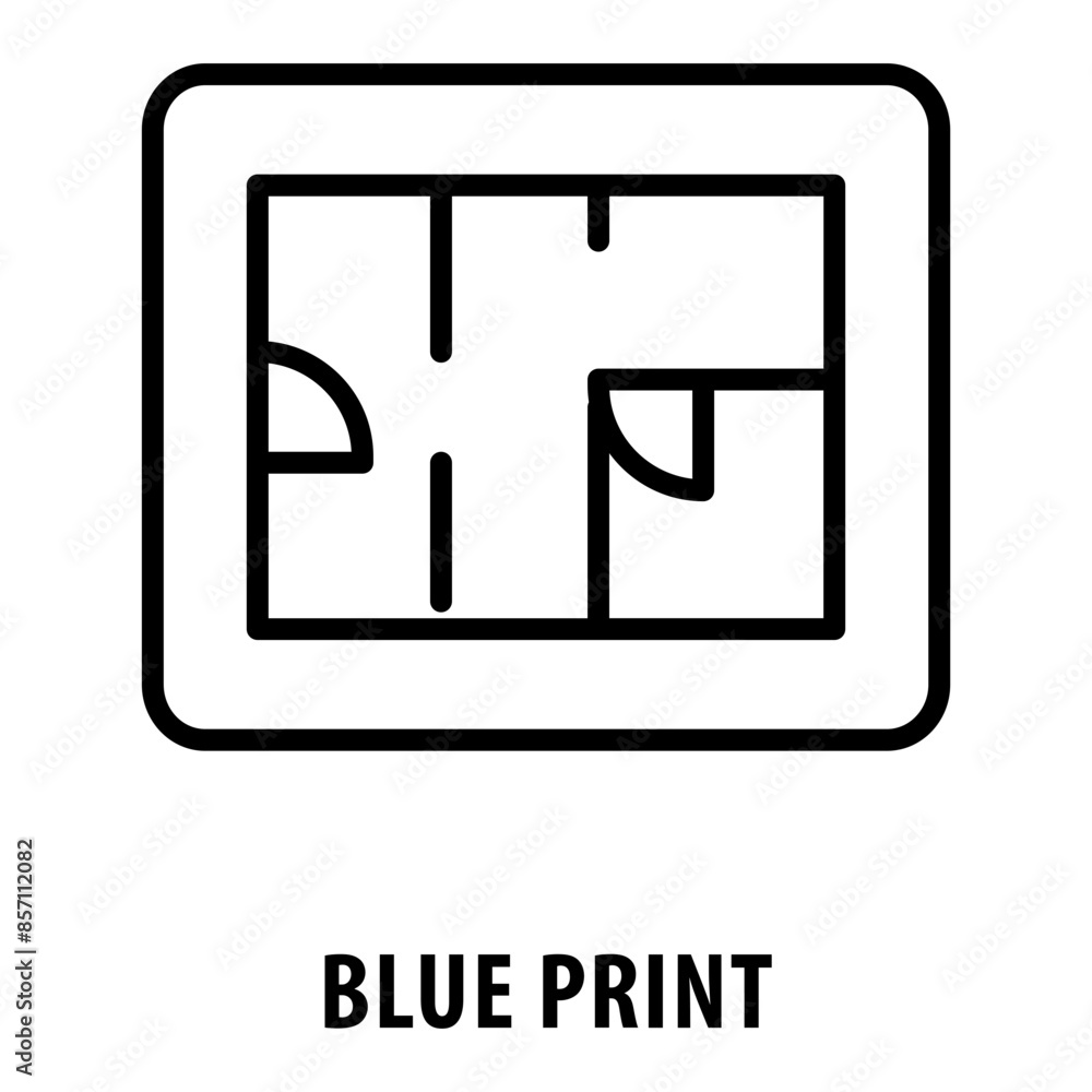 Poster blue print icon simple and easy to edit for your design elements