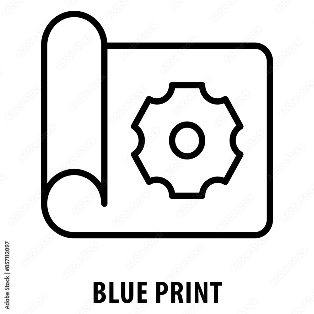 Aufkleber blue print icon simple and easy to edit for your design elements
