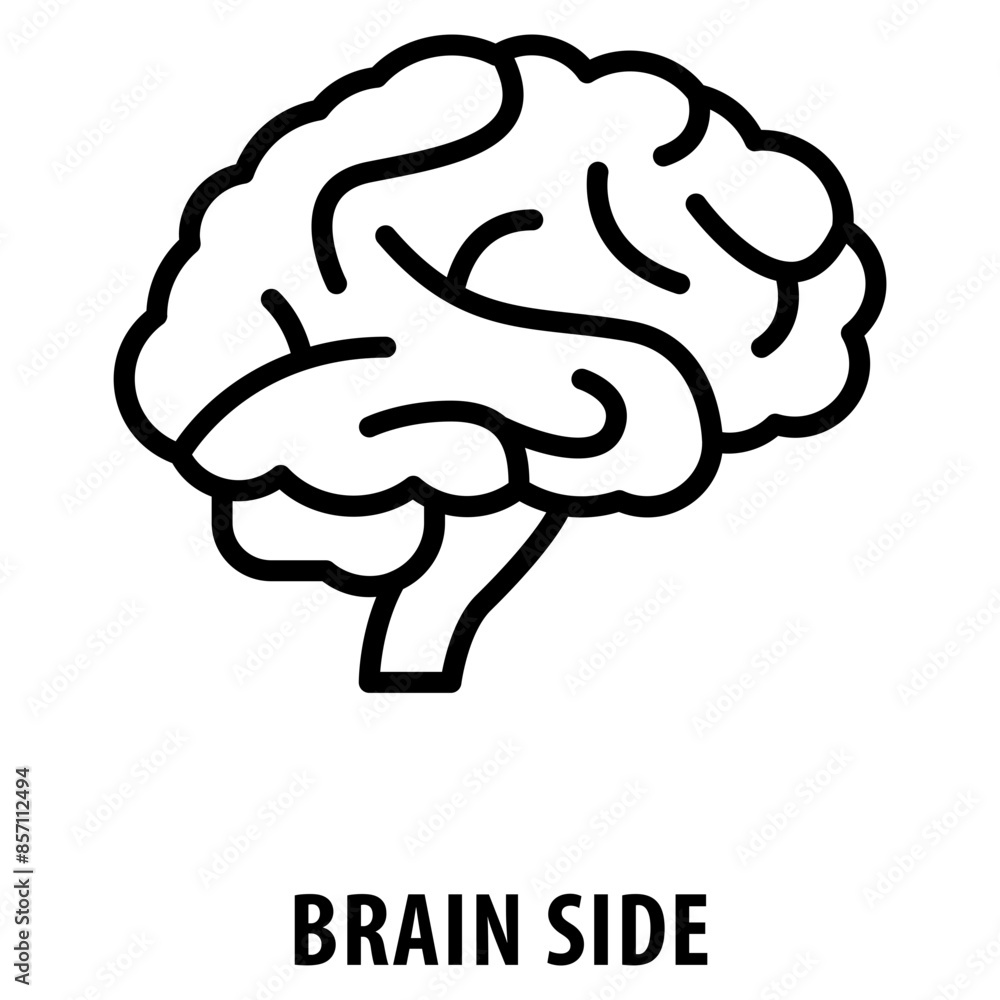 Poster brain side icon simple and easy to edit for your design elements
