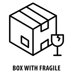 Box with Fragile Icon simple and easy to edit for your design elements