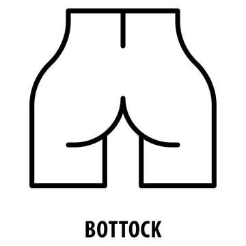 Bottock Icon simple and easy to edit for your design elements