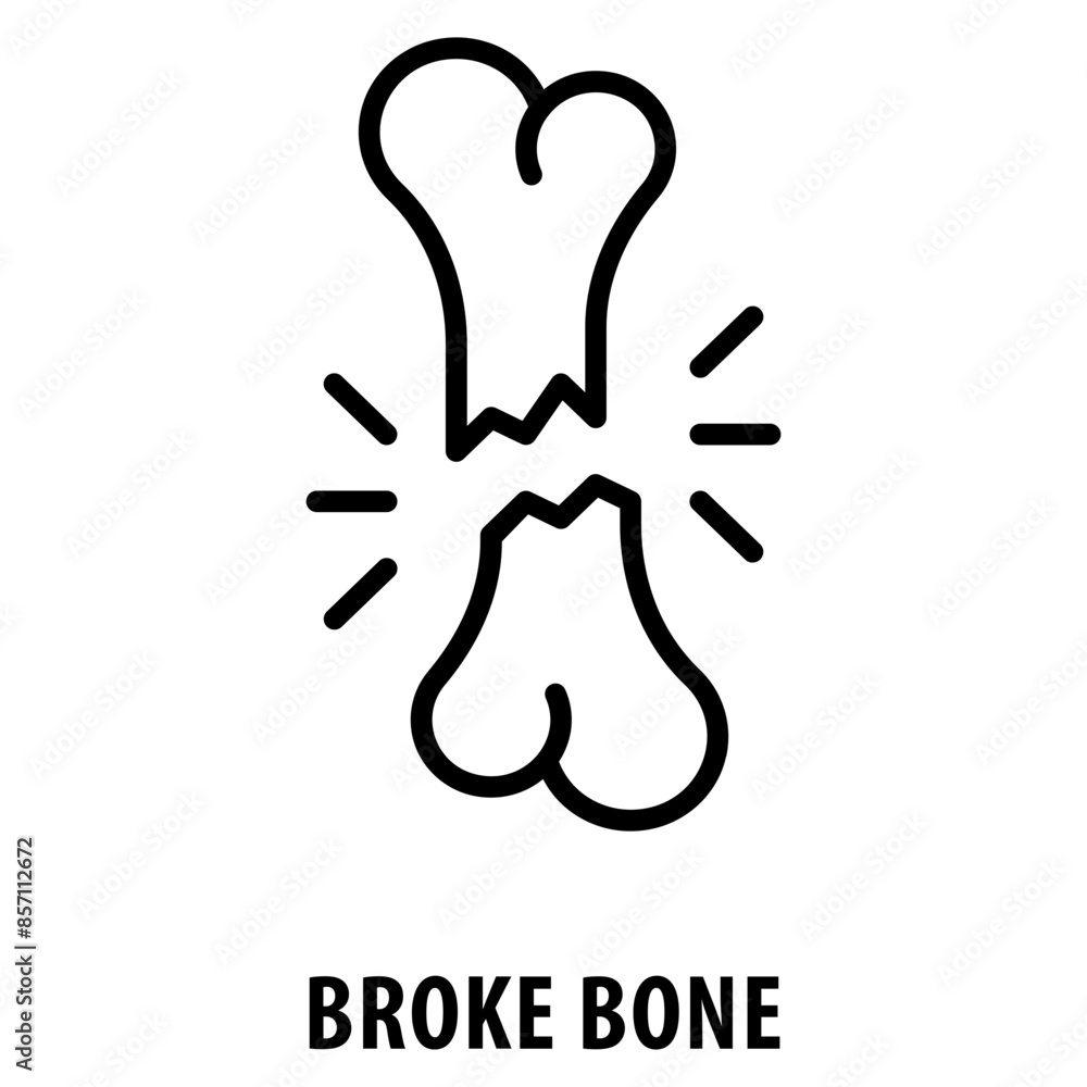 Aufkleber broke bone icon simple and easy to edit for your design elements