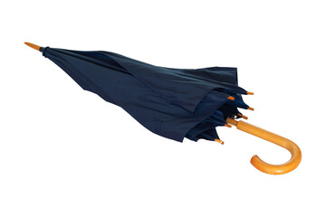 umbrella cane with wooden handle isolated from background