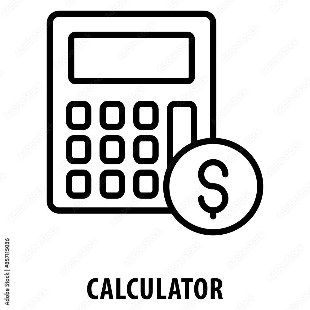 Aufkleber calculator icon simple and easy to edit for your design elements