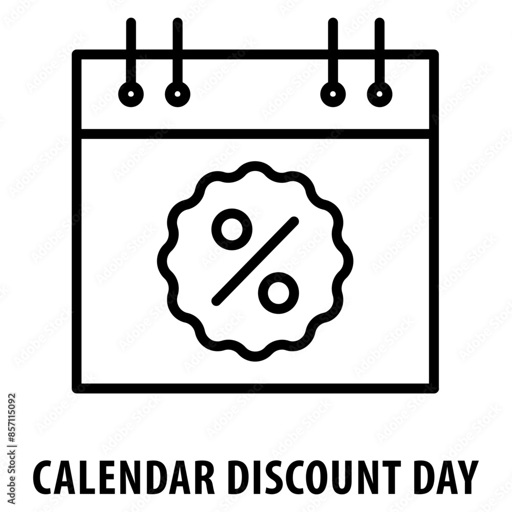Poster calendar discount day icon simple and easy to edit for your design elements