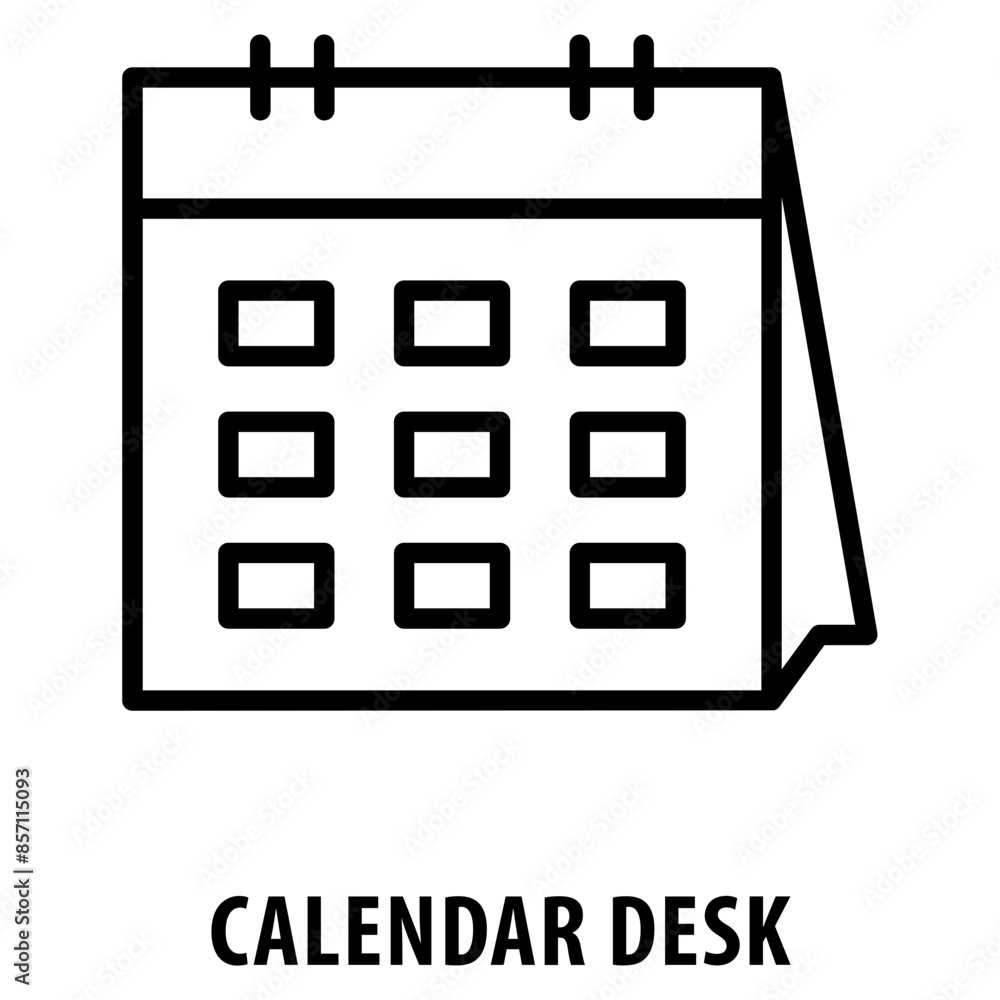 Poster calendar desk icon simple and easy to edit for your design elements