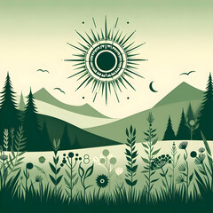 illustration of a forest