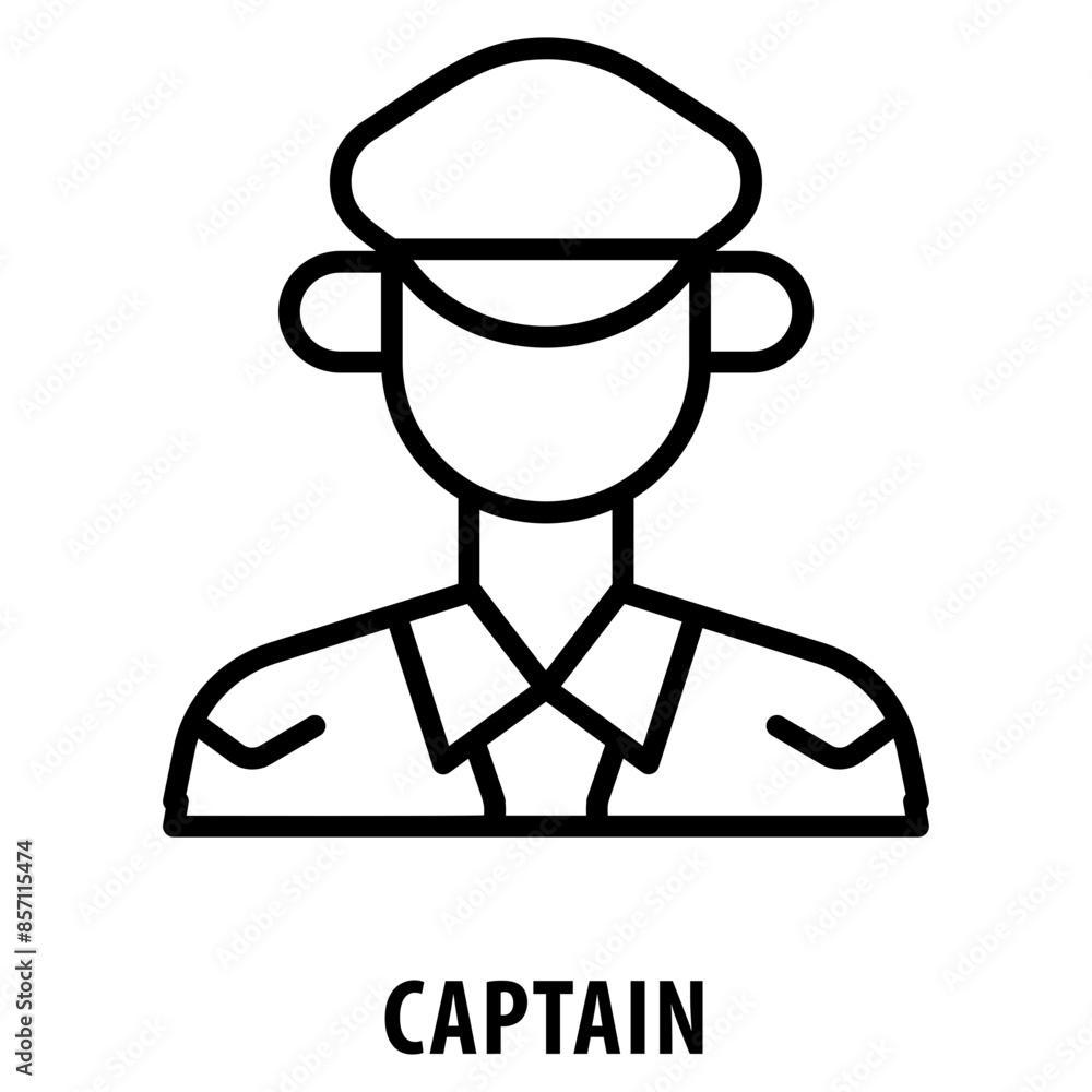 Poster captain icon simple and easy to edit for your design elements