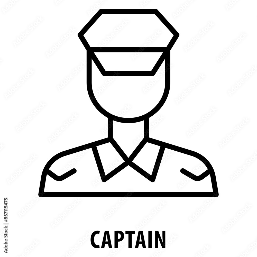 Aufkleber captain icon simple and easy to edit for your design elements