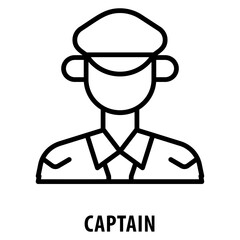 Captain Icon simple and easy to edit for your design elements