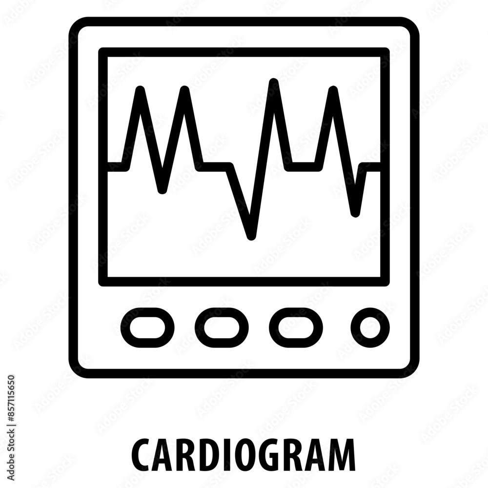 Aufkleber cardiogram icon simple and easy to edit for your design elements