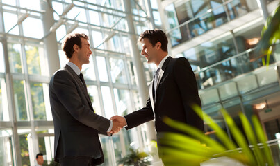 happy and excited businessmen investing