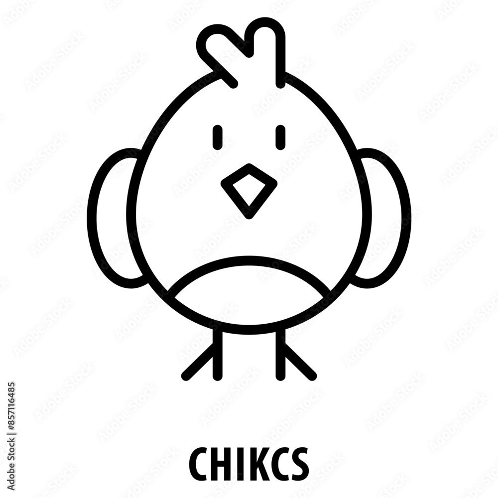 Poster chikcs icon simple and easy to edit for your design elements