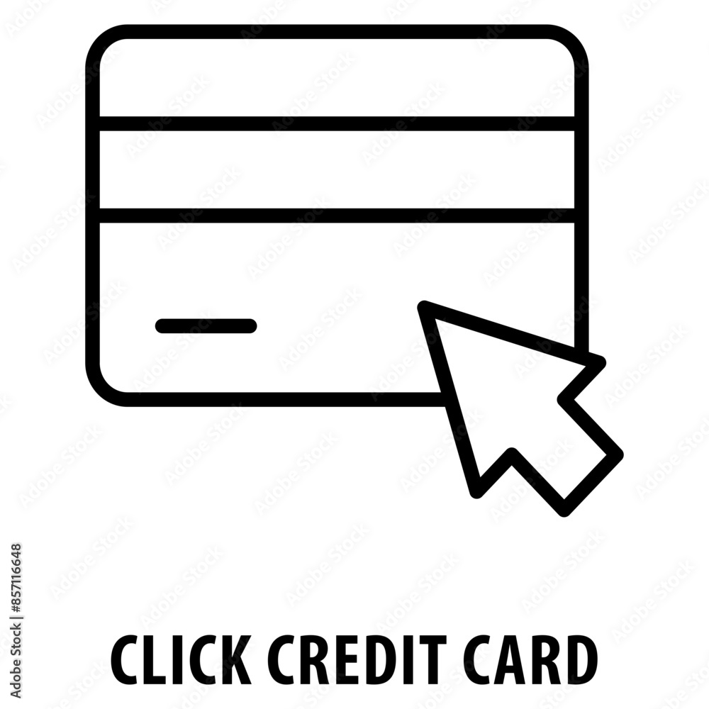 Poster click credit card icon simple and easy to edit for your design elements