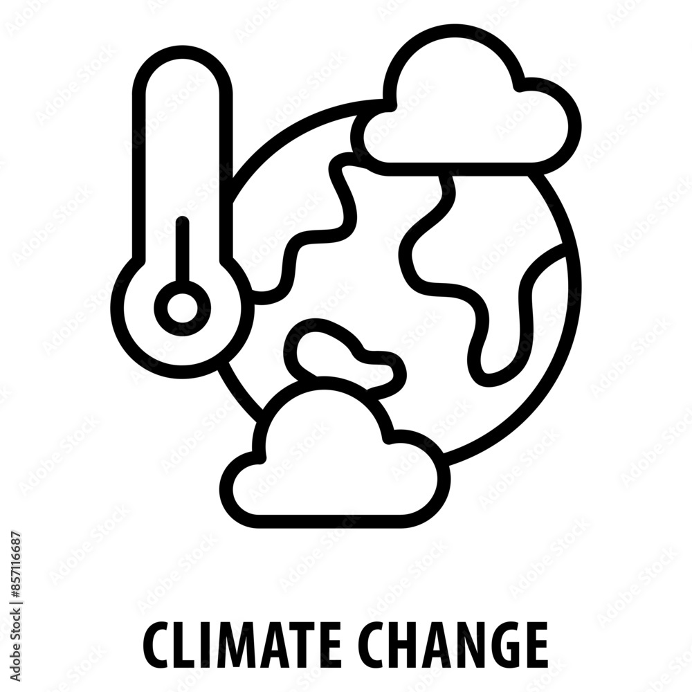 Poster climate change icon simple and easy to edit for your design elements
