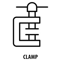 Clamp Icon simple and easy to edit for your design elements