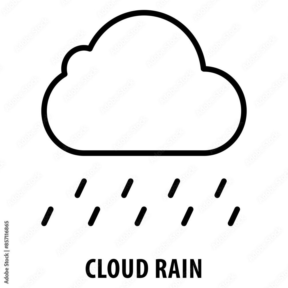 Poster cloud rain icon simple and easy to edit for your design elements