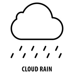 Cloud Rain Icon simple and easy to edit for your design elements