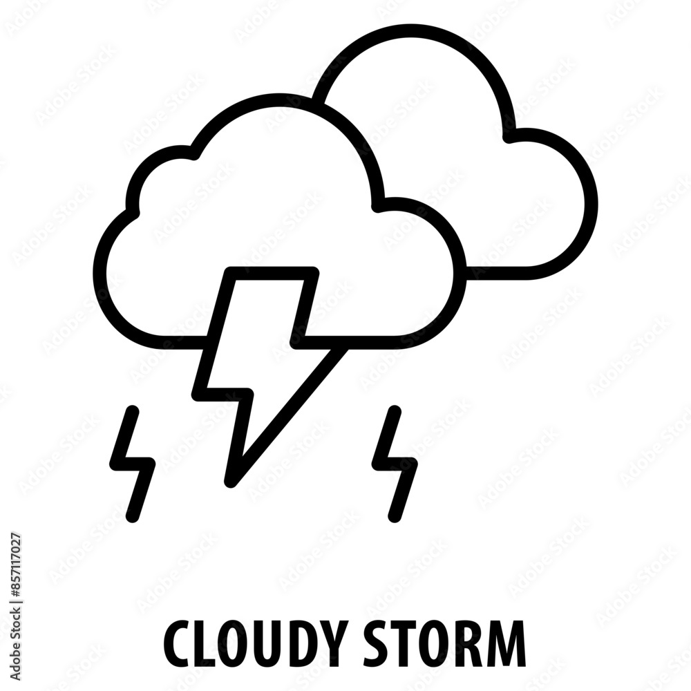 Poster cloudy storm icon simple and easy to edit for your design elements