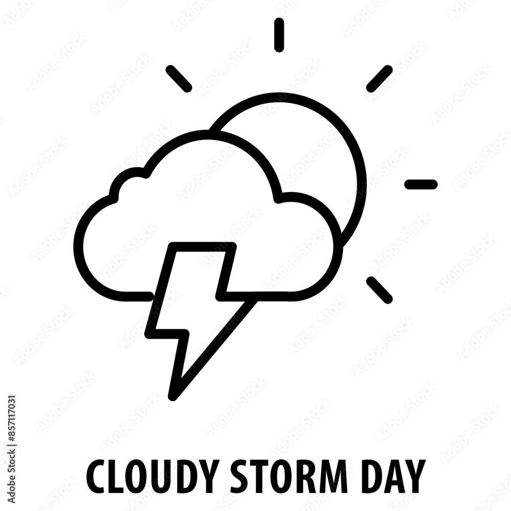 Poster cloudy storm day icon simple and easy to edit for your design elements