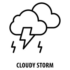Cloudy Storm Icon simple and easy to edit for your design elements