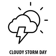 Cloudy Storm Day Icon simple and easy to edit for your design elements