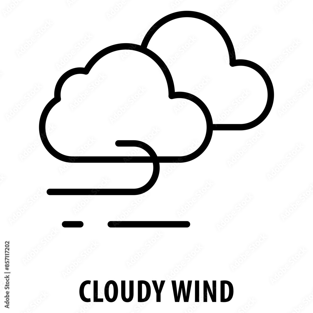 Poster cloudy wind icon simple and easy to edit for your design elements
