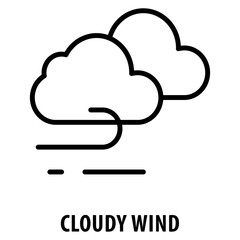 Cloudy Wind Icon simple and easy to edit for your design elements