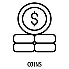 Coins Icon simple and easy to edit for your design elements