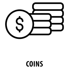 Coins Icon simple and easy to edit for your design elements