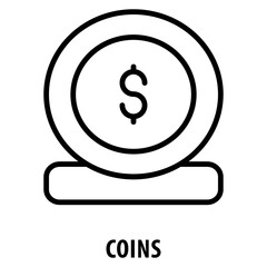 Coins Icon simple and easy to edit for your design elements