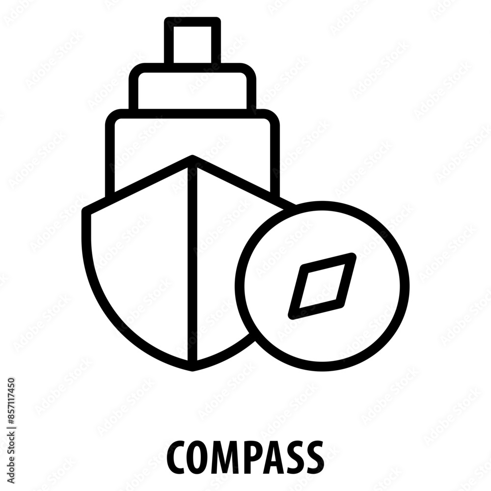Aufkleber compass icon simple and easy to edit for your design elements