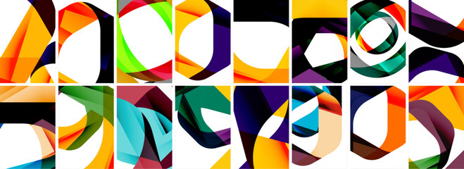 Collection of abstract background with waves, colorful shapes and 3d shadow effect. Vector Illustration For Wallpaper, Banner, Background, Card, Book Illustration, landing page