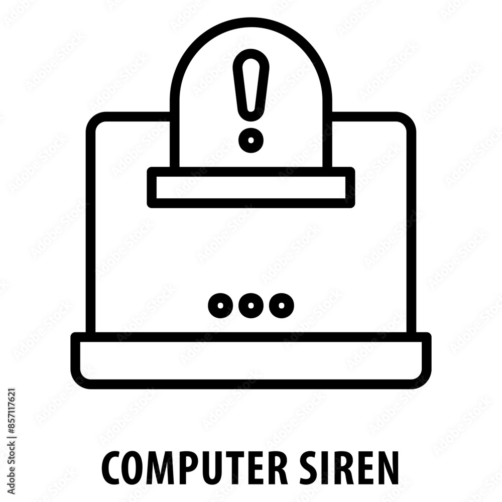 Poster computer siren icon simple and easy to edit for your design elements