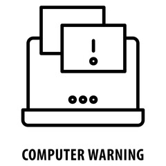 Computer Warning Icon simple and easy to edit for your design elements