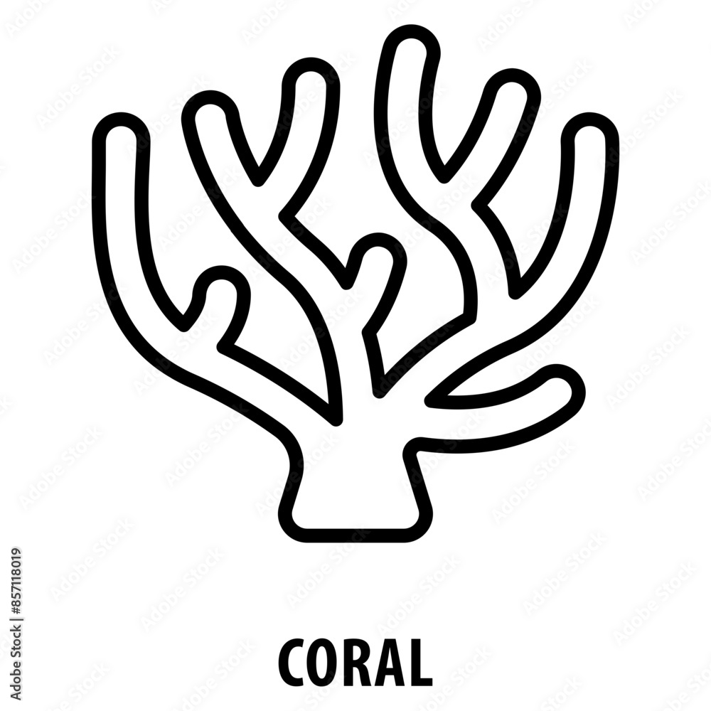 Aufkleber coral icon simple and easy to edit for your design elements